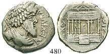 chr., Alexandria. 74,73 g. Kopf des Zeus-Ammon r. mit Diadem / Adler l. auf Blitzbündel; Beizeichen SE zwischen den Beinen, Füllhorn im l.