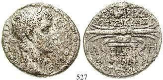 ss+ 750,- 521 Vespasianus, 69-79 Tetradrachme Jahr 2 = 69-70. 14,19 g. Büste r. mit Lorbeerkranz und Aegis / Adler r.