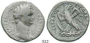 524 Philippus II., 247-249 Tetradrachme 249. 11,78 g. Drapierte und gepanzerte Büste r. mit Lorbeerkranz, darunter zwei Punkte / Adler l.