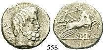 393/1a. ss-vz 290,- 556 L. Cassius Caecianus, 102 v.chr. Denar 102 v.chr., Rom. 3,93 g. Büste der Ceres l.