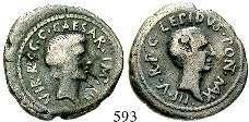 200,- Dieser äußerst seltene Denar wurde im letzten Lebensjahr des Augustus geprägt und propagiert die Adoption und anschließende Ernennung des Tiberius zu seinem Nachfolger.