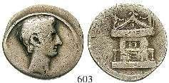 603 Denar, Rom. 3,53 g. Kopf r.
