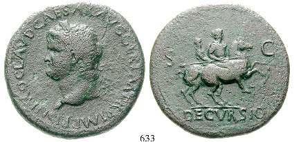 auf Waffenhaufen, hält Parazonium und Statuette der Victoria. RIC 398. braune Patina. ss 800,- 627 Claudius I.