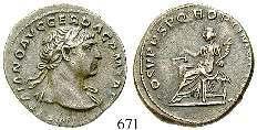 671 Traianus, 98-117 Denar 103-111, Rom. 3,07 g. Drapierte Büste r.