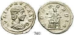 ss 390,- 740 Julia Paula, Frau des Elagabal Denar 219-220, Rom. 3,25 g. Drapierte Büste r.