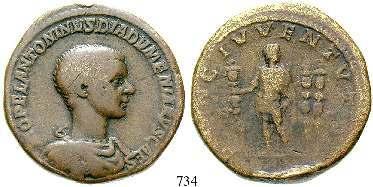 RIC 22A. hübsches Portrait. ss-vz/ss 200,- 738 Antoninian 219-220, Rom. 5,41 g. Drapierte Büste r.
