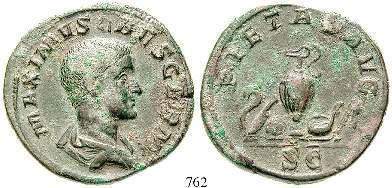 762 Maximus, Caesar, 235-238 Me-Sesterz 236-238, Rom. 22,50 g. Drapierte und gepanzerte Büste r.