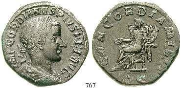 RIC 298a. ss-vz 550,- 764 Gordianus III., 238-244 Me-Sesterz 240, Rom. 19,10 g.