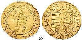 3,51 g. Stehende Kaiserin / Strahlende Madonna auf Mondsichel, darunter kleines Wappen. Gold. Friedb.