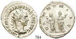 RIC 208a. dunkelbraune Patina. ss-vz 300,- 784 Traianus Decius, 249-251 Antoninian 249-251, Rom. 4,2 g.