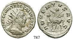 787 Trebonianus Gallus, 251-253 Antoninian 251-253, Antiochia. 3,49 g. Drapierte und gepanzerte Büste r.