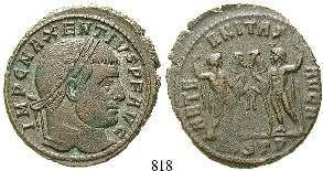 818 Maxentius, 306-312 AE-Follis 25 mm 309-312, Ostia. 6,58 g. Kopf r.