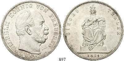 74 mm, 198,8 g. selten in Silber. vz+ 1.200,- 894 Ausbeutevereinstaler 1860, A.