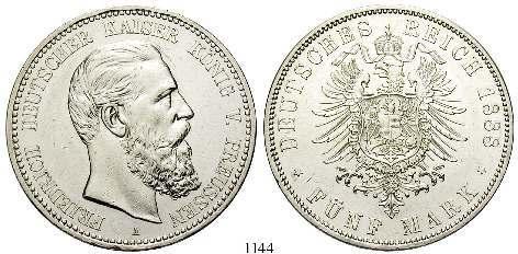 1142 Friedrich III., 1888 2 Mark 1888, A. J.98.