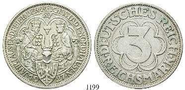 , vz+/st 420,- 1196 5 Reichsmark