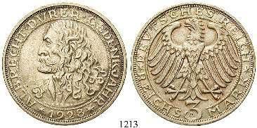 ss-vz 55,- 1209 3 Reichsmark 1927, A. Uni Marburg. J.330. Rdf., f.