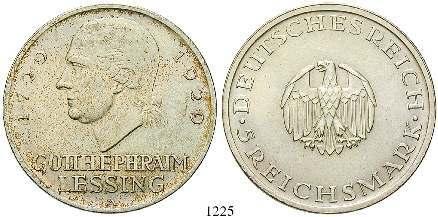 st/st 520,- 1229 5 Reichsmark 1929, J. Lessing. J.336. winz.