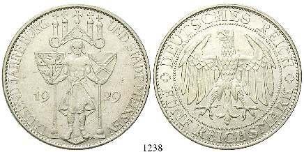 344. winz. Kratzer; Patina, f.st 95,- 1249 3 Reichsmark 1930, A. Vogelweide.