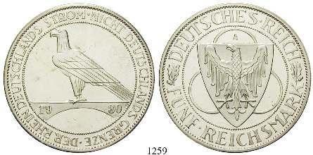 Kratzer, vz+ 155,- 1241 5 Reichsmark 1929, A. Verfassung. J.341. Kratzer, Rs.