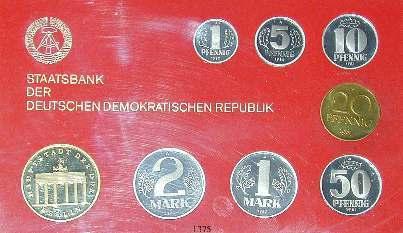 1372 Kursmünzensatz 1967, J. PP 400,- 1373 Kursmünzensatz 1968, G (2 Pfg. Kupfer).