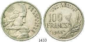 1433 Cu-Ni-100 Francs 1958. Eule. Gad.897. ss-vz 120,- FRANKREICH, CHARTRES 1438 Anonym, 11.
