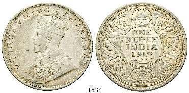 vz-st 40,- 1536 1/4 Rupee 1911, Kalkutta. Pig Rupee.