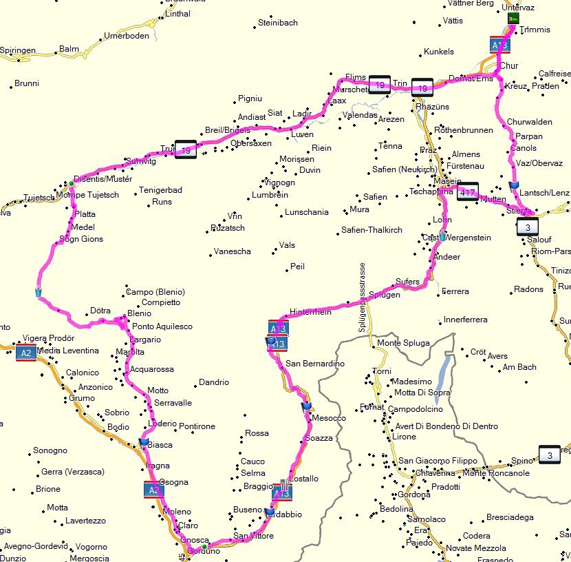 Lukmanier - Grotto - Lenzerheide Tour Tourlänge Distanz: ca. 291 km Fahrzeit : ca. 5 Std. 19 min mit Pausen ca. 7 Std. 20 min.