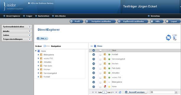 angelegt. Loggen Sie sich wie üblich unter cms.kirche-bamberg.de in das Redaktionssystem Ihrer Homepage ein.