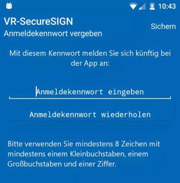 VR-SecureSIGN für ios VR-SecureSIGN für Android Nach erfolgreicher Installation befindet sich die App auf Ihrem Gerät.