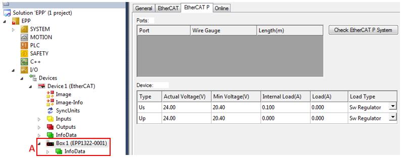 Inbetriebnahme/Konfiguration Karteireiter EtherCAT P Ab TwinCAT 3 Build 4020 verfügt TwinCAT über das Tab EtherCAT P.