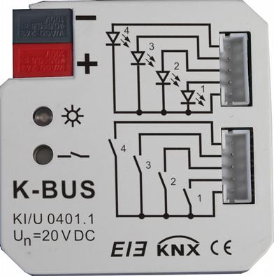 KI/U0401- Tasterschnittstelle 4fach Elektrische Spannung! Lebensgefahr und Brandgefahr durch elektrische Spannung von 230 V.