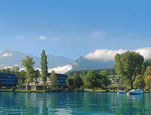 Sigriswil Solbad Hotel z Nach einem erlebnisreichen Tag auf den Strassen der Region freuen Sie sich auf einen herrlichen Blick auf See und die Berner Alpen und geniessen auf der Terrasse auserlesene