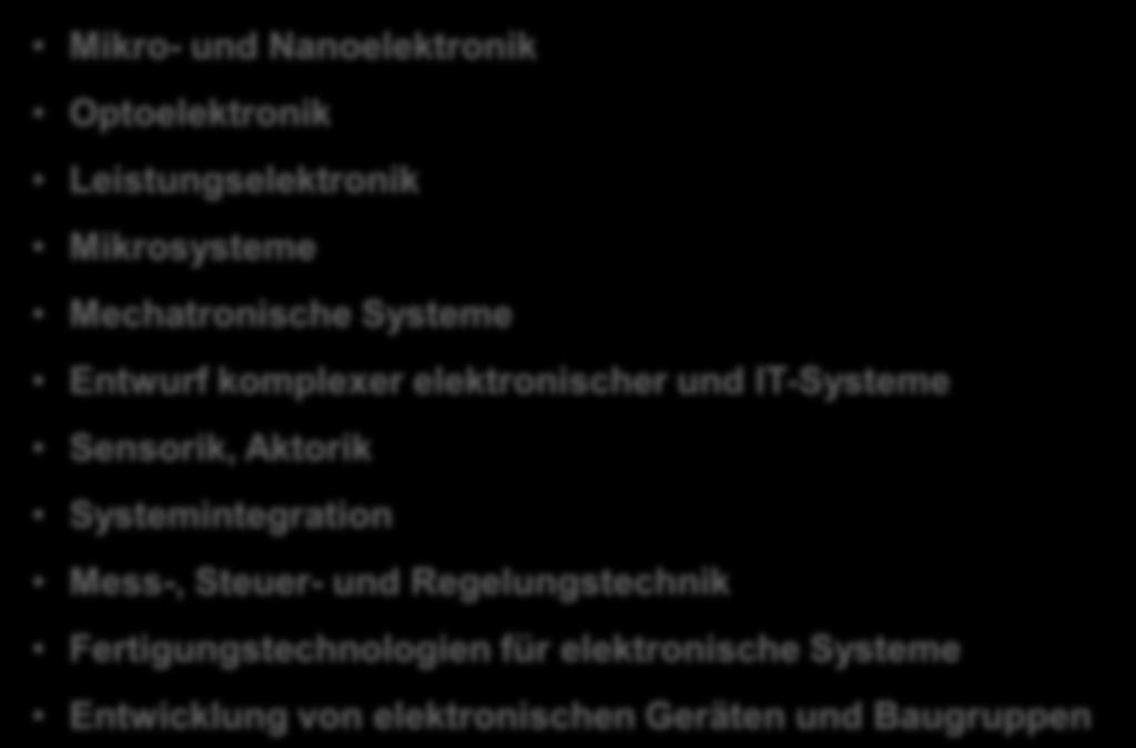 Elektronische Systeme Bayern Themenfelder Mikro- und Nanoelektronik Optoelektronik Leistungselektronik Mikrosysteme Mechatronische Systeme Entwurf komplexer elektronischer und IT-Systeme Sensorik,