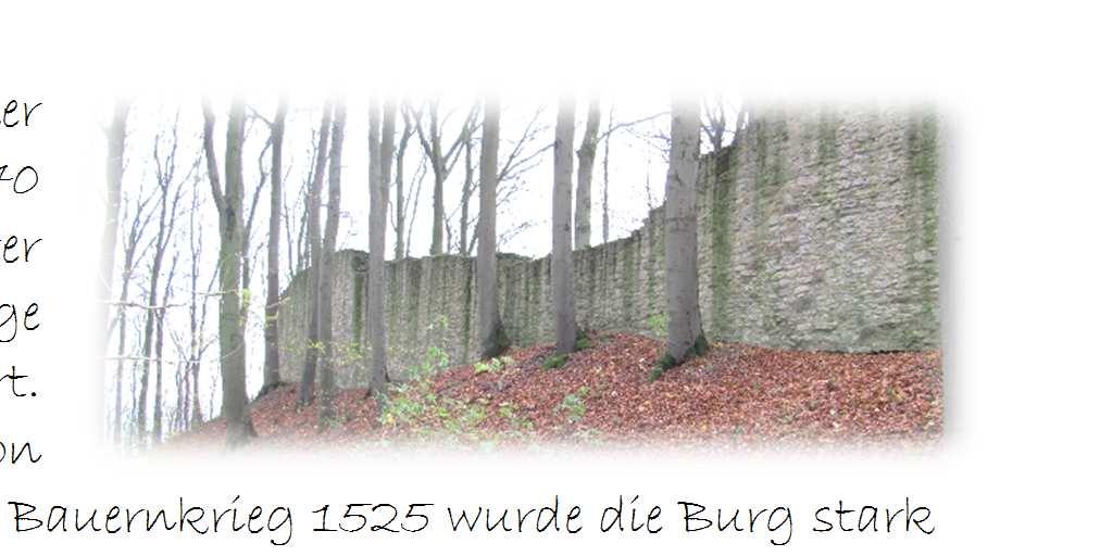 Burgruine Landeck Auf dem südwestlichen Bergsporn des Landecker Berges, nordöstlich von Oberlengsfeld und 470 Meter über NN stehen noch Reste der über 5 Meter hohen Ringmauer einer ehemaligen