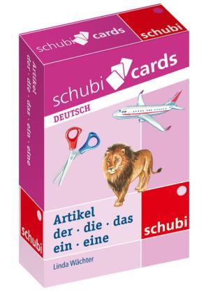 8 Schubi cards Deutsch - Artikel: der, die, das, ein, eine Linda Wächter. - Schaffhausen : schubi, 2015. - 1 Spiel (61 Spielkarten, 1 Spielanleitung) Für 2-4 Spieler ab 5 Jahren.