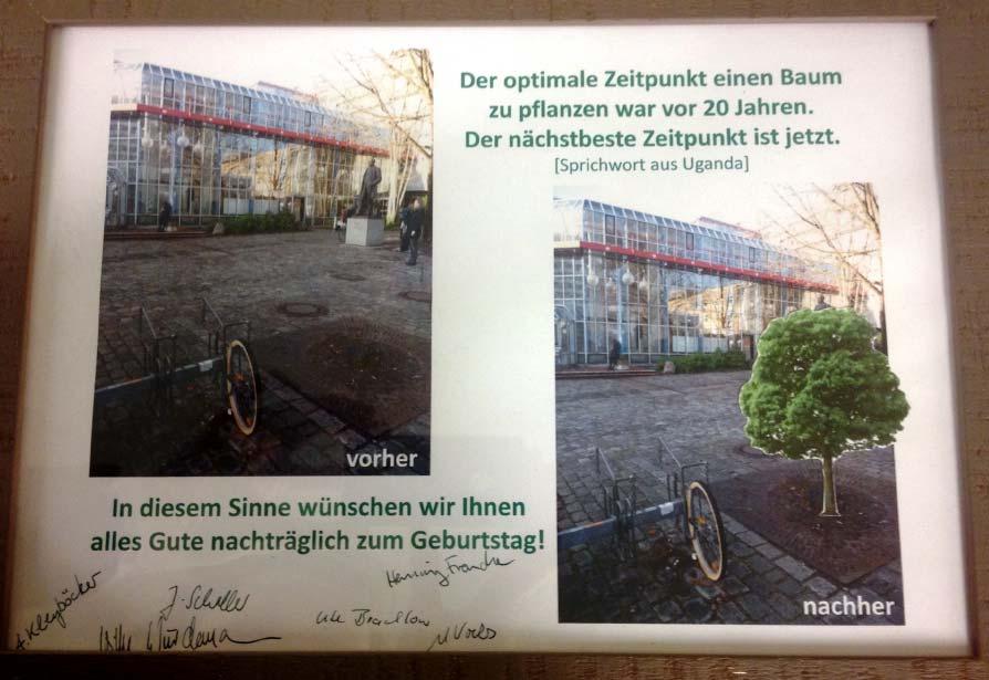 Auf einer Urkunde zu einer Baumaktie der TU Berlin kann Baumnummer nach der Baumkennzeichnung angegeben werden. 6.22 Baumpatenschaft In diesem Abschnitt wird die Baumpatenschaft behandelt.