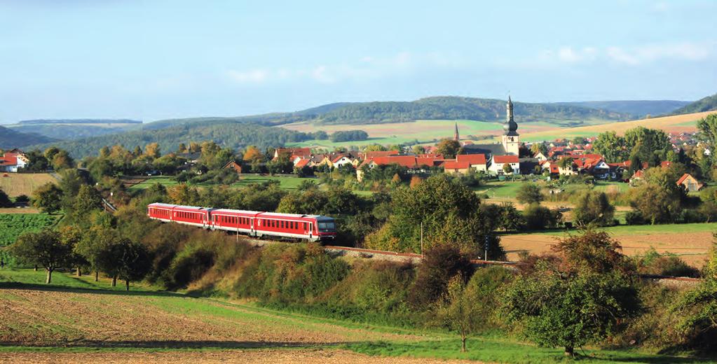 Die Tauberbahn bei Hochhausen hinter Tauberbischofsheim Die klassische Diesellok V 100 war bis vor acht Jahren auf der Strecke im Einsatz.