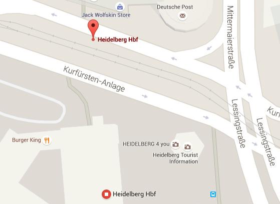 Anreise mit öffentlichen Verkehrsmitteln Vom Hauptbahnhof Heidelberg mit der Straßenbahn Linie 5 (OEG)