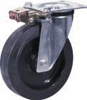 Roulettes pivotantes de manutention avec roues en caoutchouc plein ELASTIC Monture en tôle d acier emboutie. Avec roues série 76 avec roulement à rouleaux (/3) ou roulements à billes (/5).