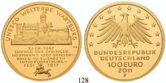Tagespreis st 380,- 132 20 Euro 2011, A. Der Deutsche Wald, Buche. 1/8 Unze. Gold. 3,89 g fein.