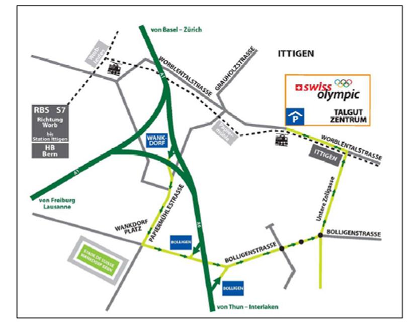 Anreise & Reservation Öffentlicher Verkehr Ab Bahnhof Bern-RBS mit S7 (Worb Dorf) bis Station Ittigen (9 Minuten) Fahrpläne und Informationen unter: www.rbs.