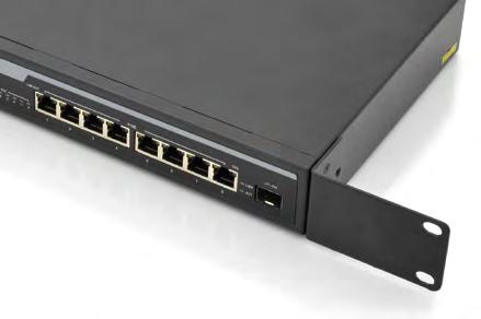 Pin Feet: V+ (RJ45 Pin 1, 2) V- (RJ45 Pin 3, 6) Circuit isolation protection Backplane: 18Gbps MAC address table: 4K Rack mountable in system rack