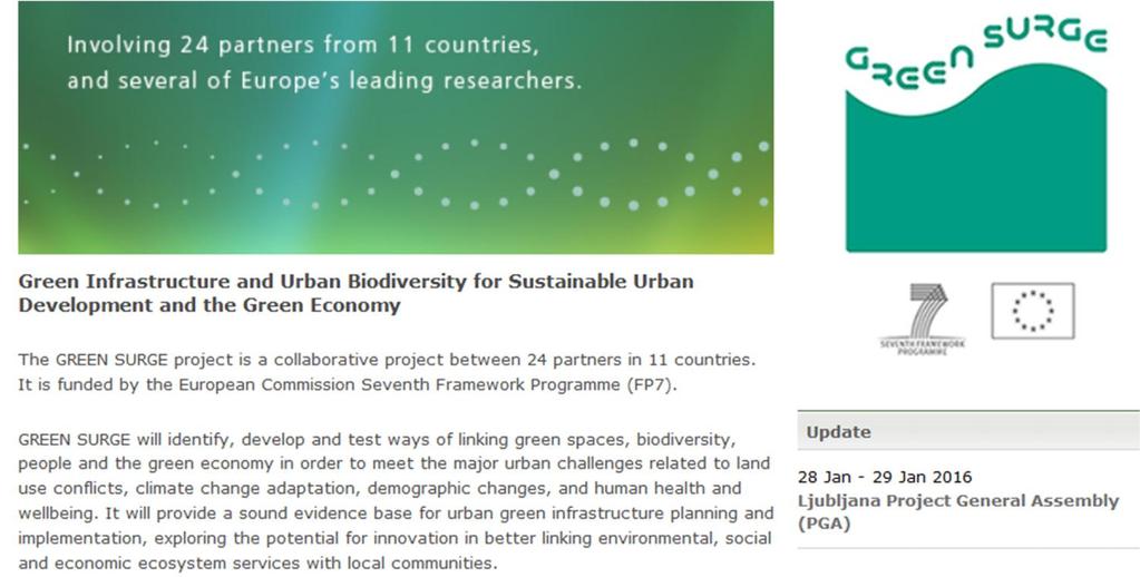 EU-Projekt Green Surge: Grüne Infrastruktur & urbane
