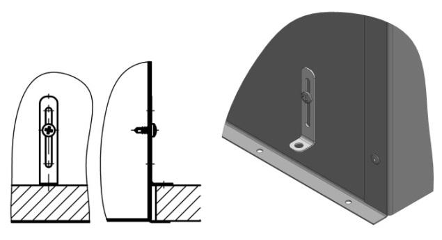 Befestigung Technische Daten Befestigung Universalbefestigung am Anschlusskasten (-BU) (ohne MINODSX gezeichnet) Befestigungswinkel und Befestigungsschrauben (4 x DIN EN ISO
