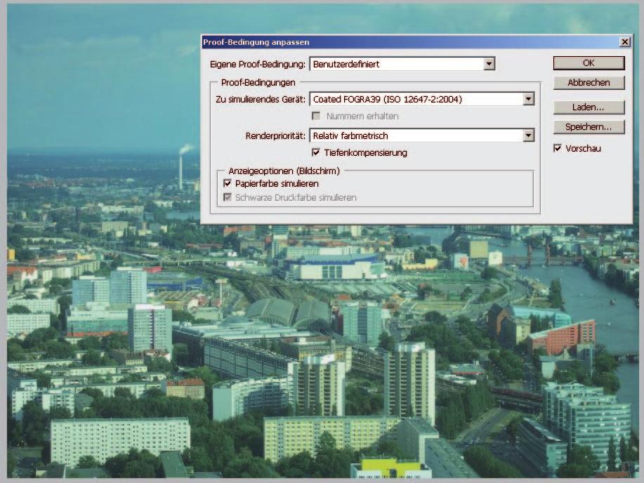 Konvertierungsoptionen Priorität Perzeptiv: wahrnehmungsorientiert, der visuelle Eindruck des Bildes soll erhalten bleiben Sättigung: möglichst satte Farben Relativ farbmetrisch: Weißpunkt des