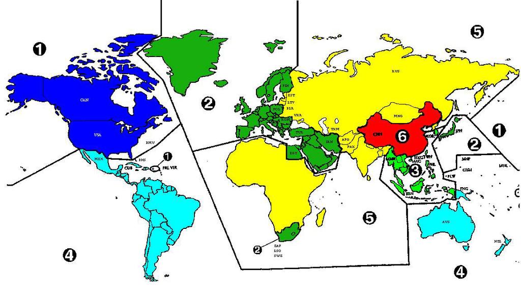 Region Code Weltweite Regionen 1. USA, Kanada 2. Europa, Südafrika, Mittlerer Osten, Japan 3. Südostasien, Ostasien, Hongkong 4.