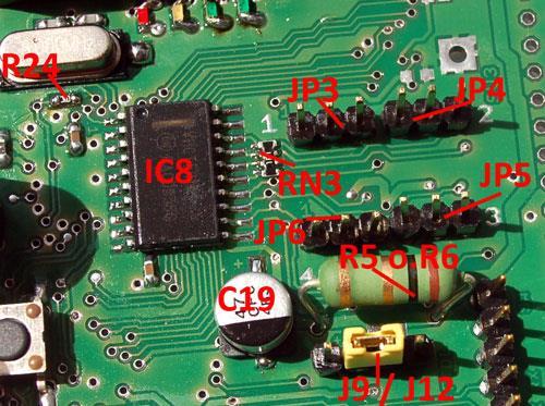 Beim Stützkondensator C19 (47µF/16) kann eine SMD oder Radial Variante verwendet werden. Dieser Kondensator sollte aber die ESR-Eigenschaft besitzen.