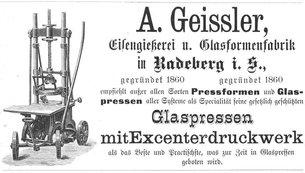 Geissler in Radeberg i. S., Sprechsaal 1889, Nr. 28, S.