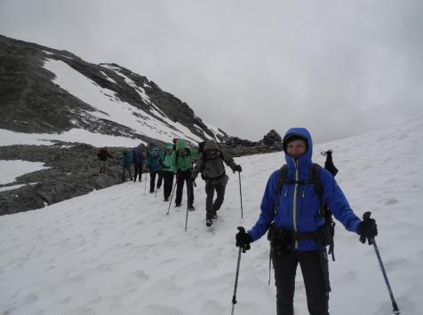 Beim Abstieg über die Spronser Seen zur Oberkaseralm (2131 hm) war es nochmal richtig kalt und einige Schneeflocken fielen vom Himmel.