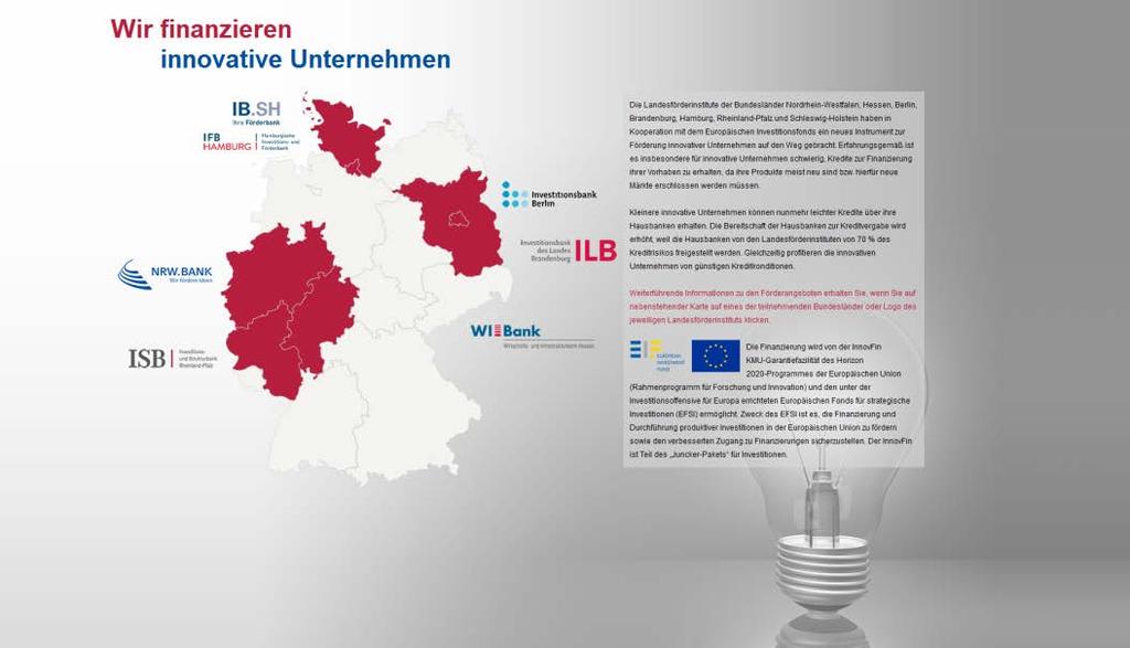 NRW.BANK-Projekte Konsortium von Landesförderinstituten im Rahmen des InnovFin -Programms des EIF Die NRW.